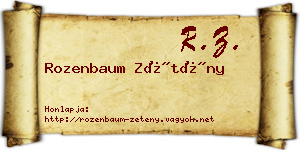 Rozenbaum Zétény névjegykártya